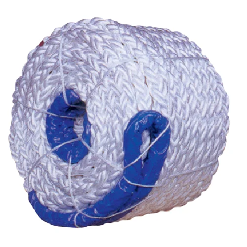 China Factory Wholesale High Tensile 8 Strands Polyester Marine Braided Mooring Berthing Rope For Ship Vessel Boat Mooring