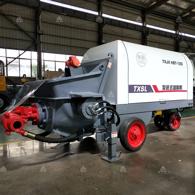 Motor Mobile Ready Concrete Mixer with Pump Portable Trailer Mounted Concrete Mixing Pump Diesel Long Power Tank