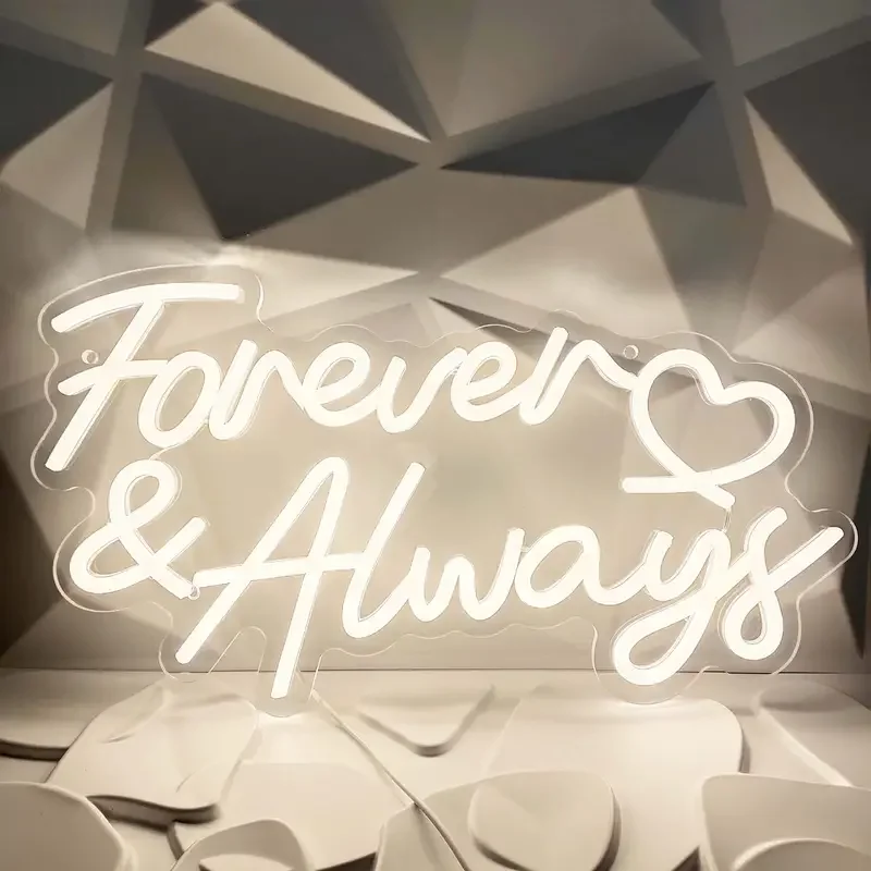 Fast delivery Dropshipping Decoracion Lettering Light Logo Forever&Always Neon Sign Neon Lights Drop Shipping For Party