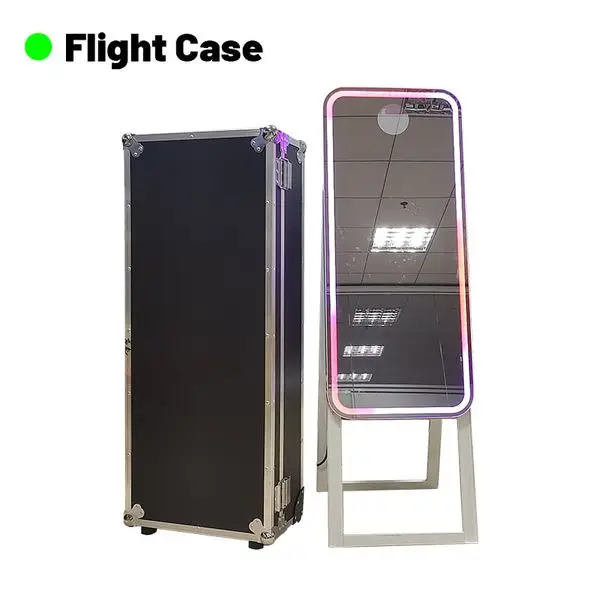 magic mirror touch screen photo party kiosk booths with Godox E250 flash inside