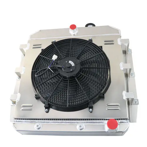 4 Rows Aluminum Radiator+Shroud Fan Kit For 1955-1959 Chevy Apache Truck GMC 100 150