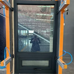 Modern external double glazed aluminium doors and windows hanging glass fixed aluminum awning outdoor window for sale
