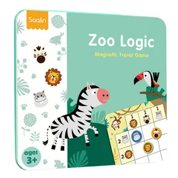 Three palace logic thinking game of zoo,English Spelling Card Phonics Educational Learning Card for early childhood education