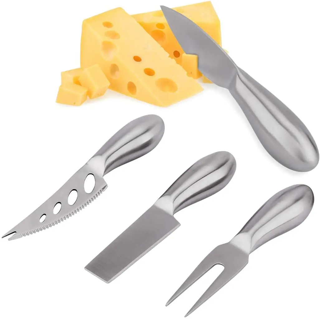 Amazon Hot Selling Stainless Steel Cheese Knife Sets High Quality 4PCS Cheese Tools Cheese Knives Cutlery Set
