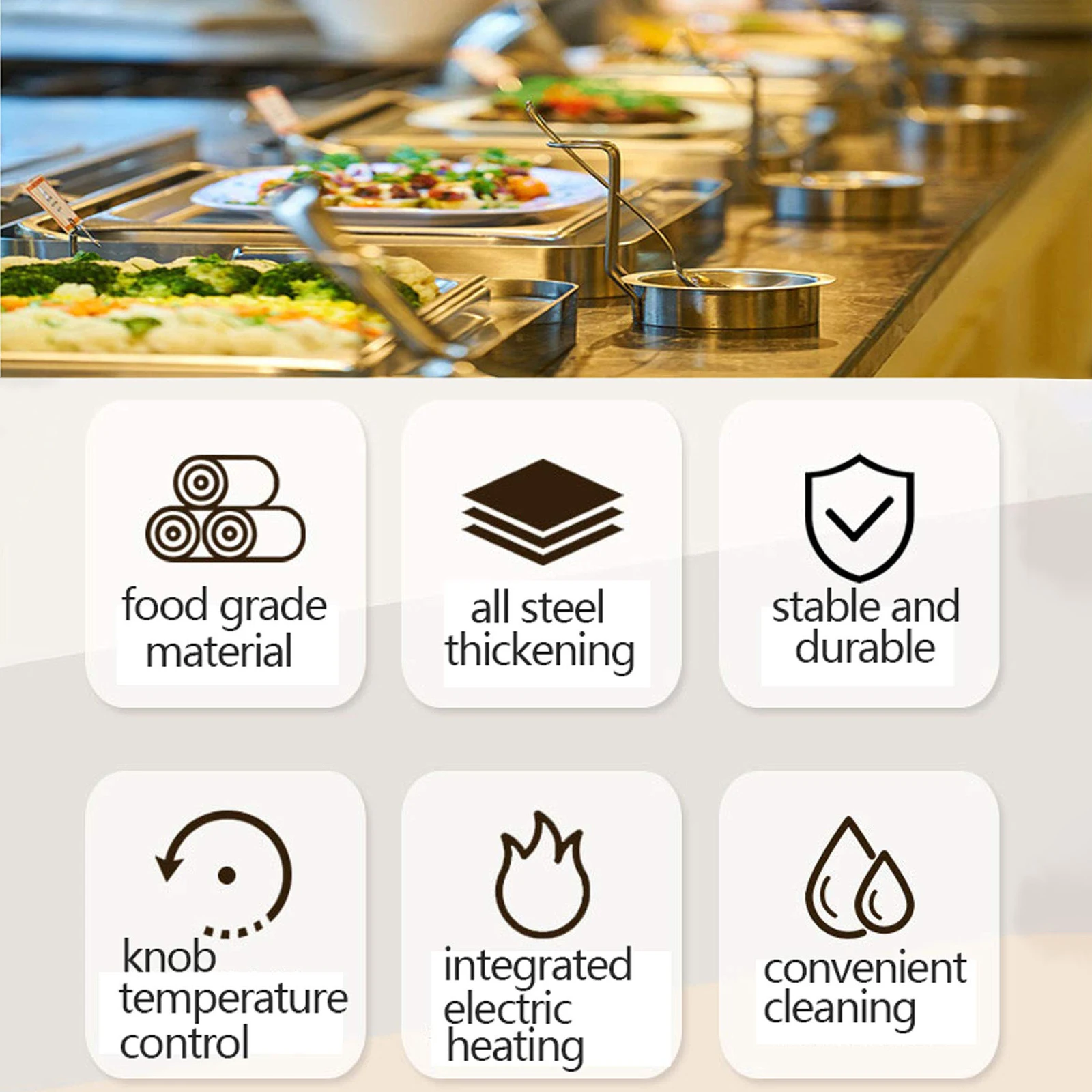 Wholesale Restaurant Hotel Equipment Adjustable Temperature Electric Chafing Dish Buffet Food Warmer Set Food Heater For Party