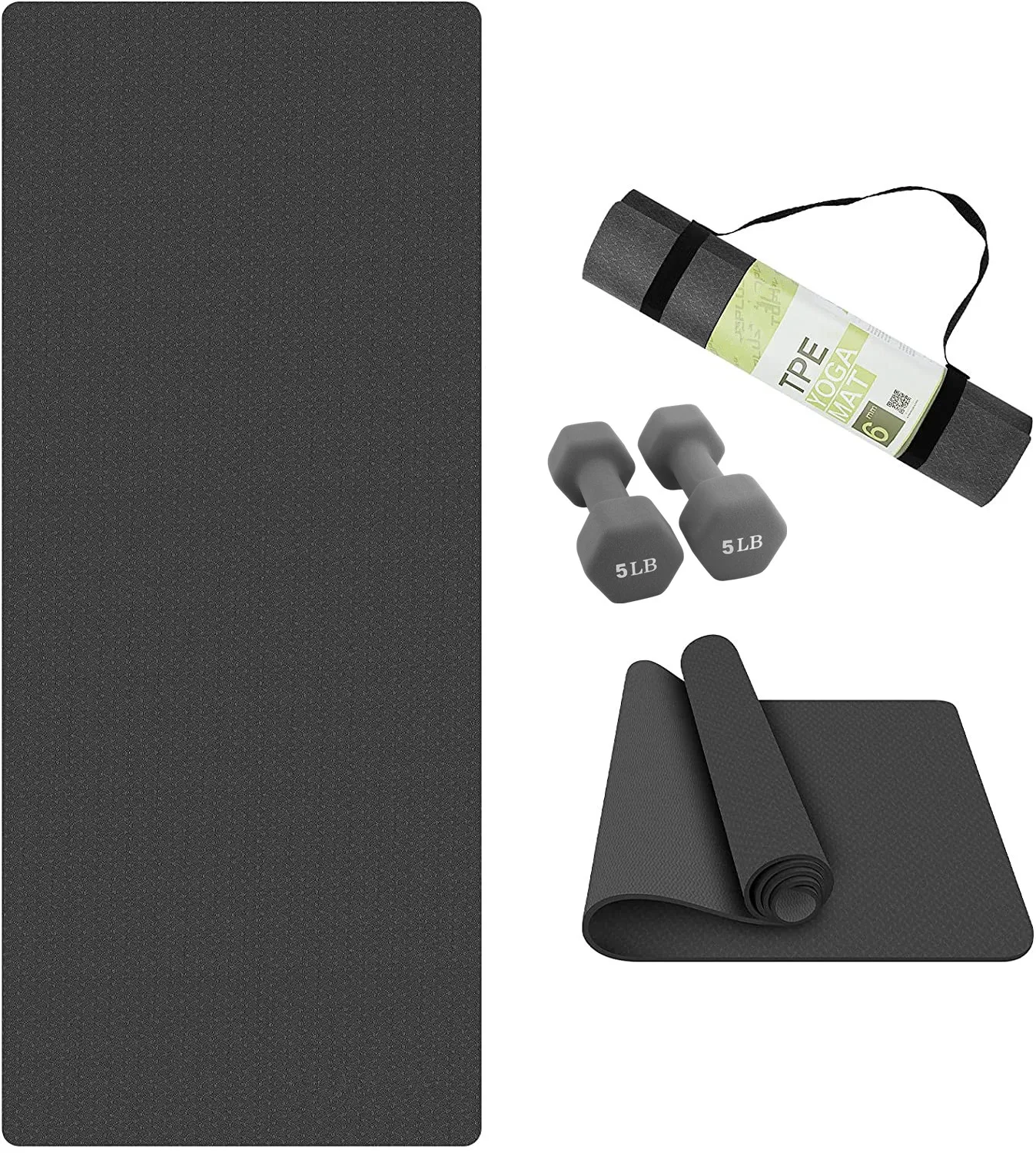 Hot Sell TPE yoga mat Black Yoga Mats Custom Print ECO Friendly Yoga Mat