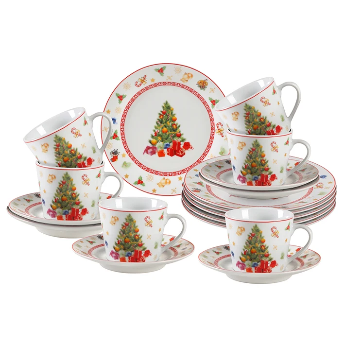 Набор керамических тарелок, набор посуды из костяного фарфора, 18 шт.