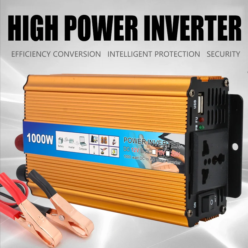 Factory directly sell golden shell color power inverter DcTo Ac 1000W inverter for home office use
