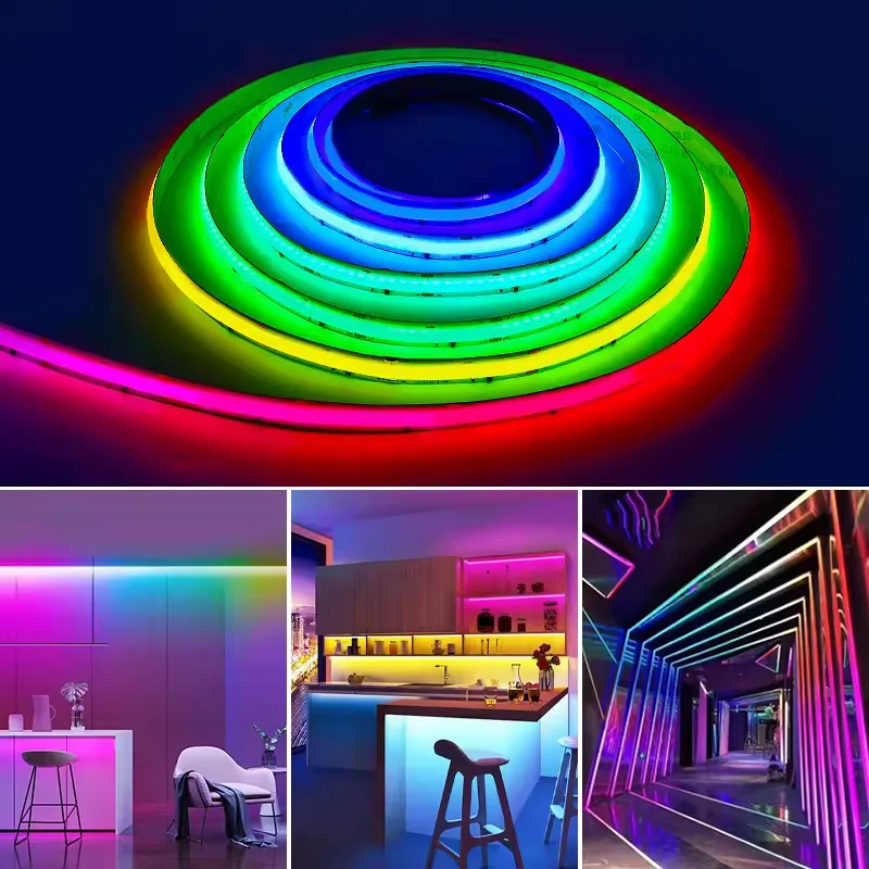 Hot selling RGB led strip 756leds Smart  14w COB Strip 10MM 12V 5M Flexible COB Led Strip RGB For Advertising