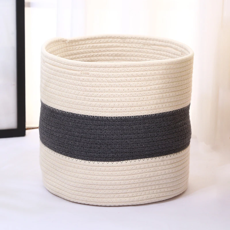 Eco Cotton Rope Laundry Basket for Clothes Kids Toy Durable Laundry Storage Bag Hamper Custom