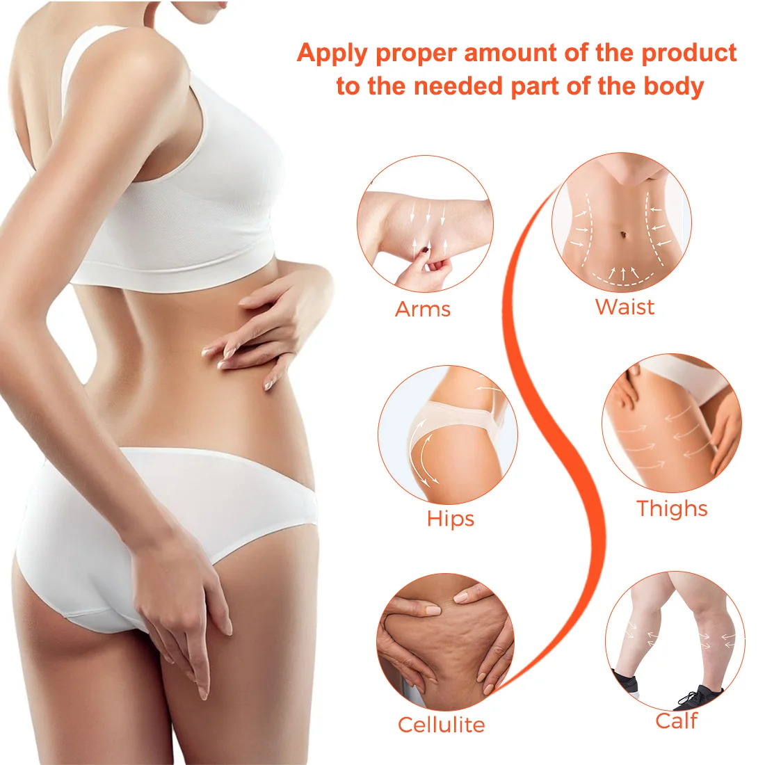 Custom Logo Body Weight Loss Arm Slimming Cream Gel Stretch Mark Burns Fat Anti Cellulite Cream for Tummy Waist Thigh Hips