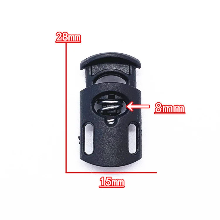 Plastic Cord Locks Single Hole Spring Toggle Stopper Cord Stops Fastener Toggles for Shoelaces Drawstrings Bags Clothing