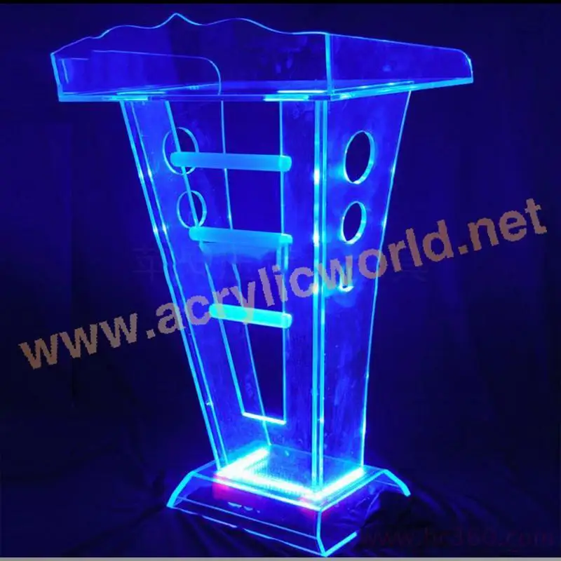 china factory Customized acrylic lectern acrylic lectern podium with lights/black podium Lecter podium