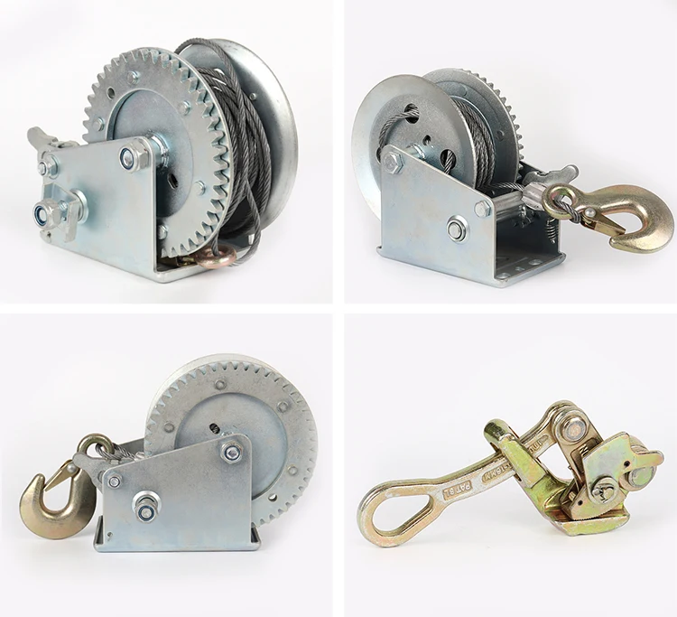 TIEKE Worm Gear Hand Winch Manual Wire Rope Traction Hoist
