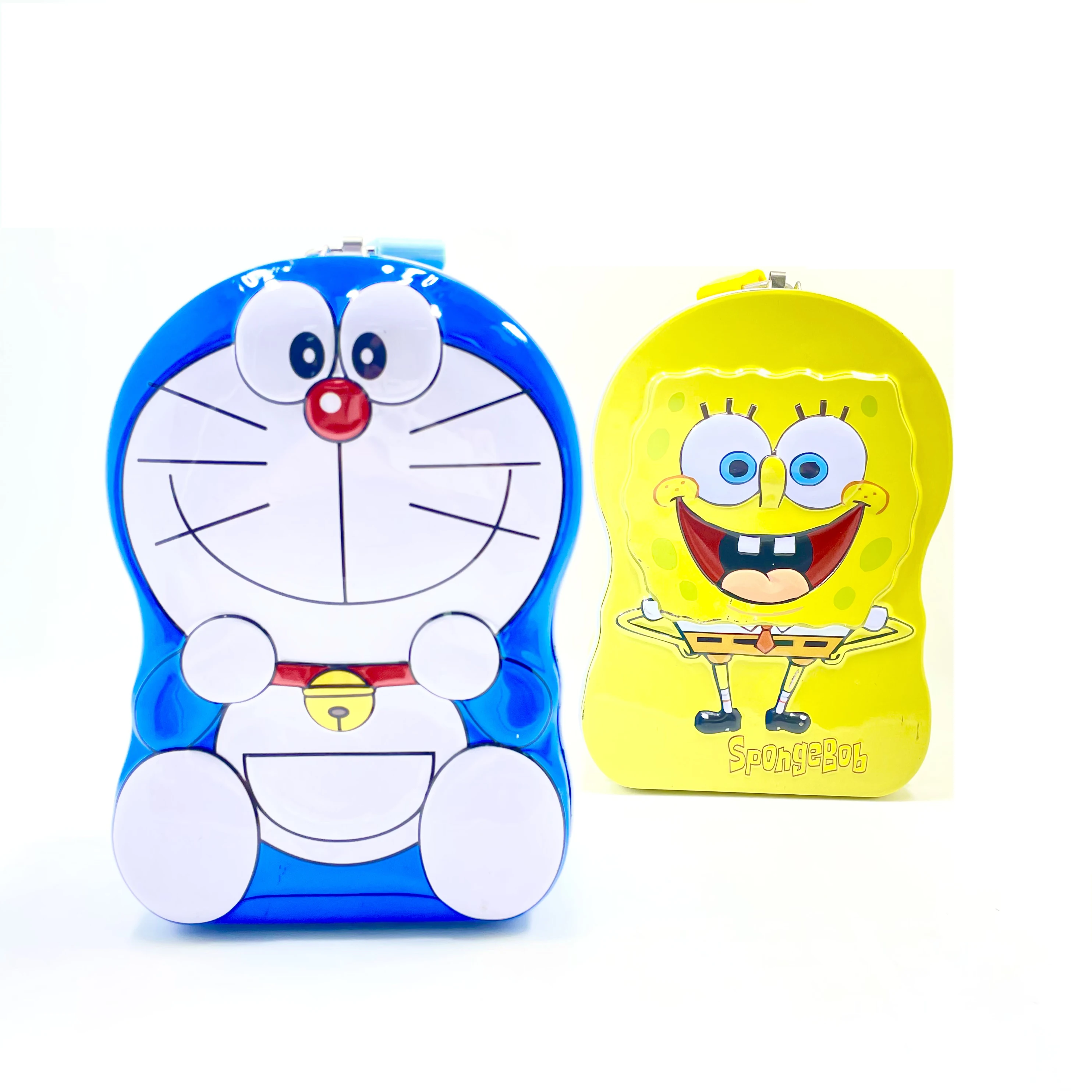 Saving Money Pot Piggy Bank Tin Box Cartoon Special Shape Coins Saving Pot with Lock and Key