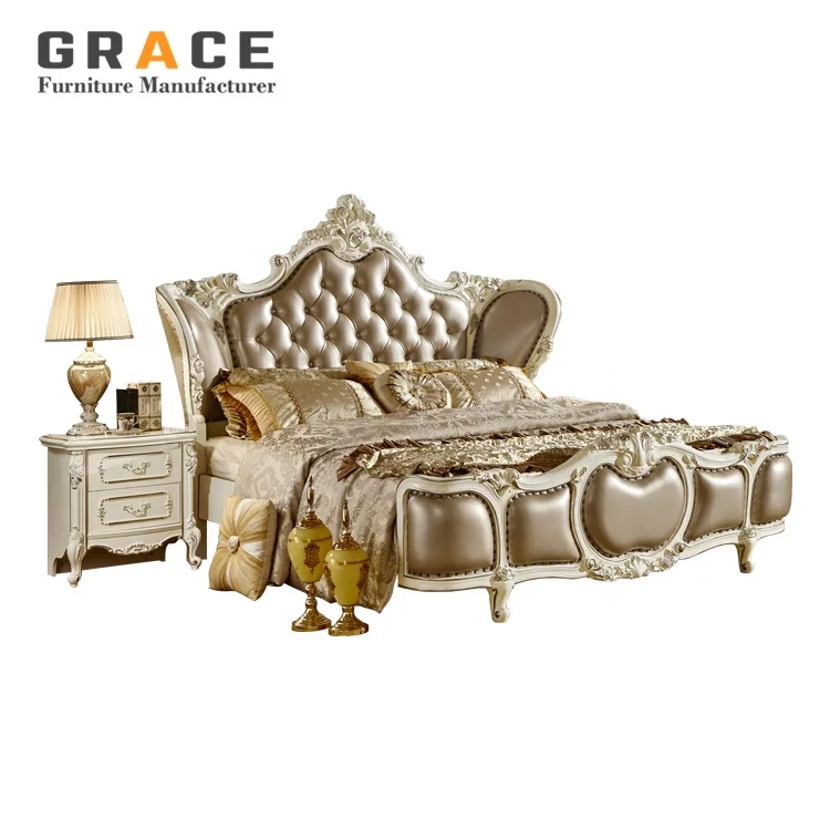 H8818W Luxury Hotel Bed High Quality Super King Size Modern Design Wood Panel Luxury Kingsize Bed