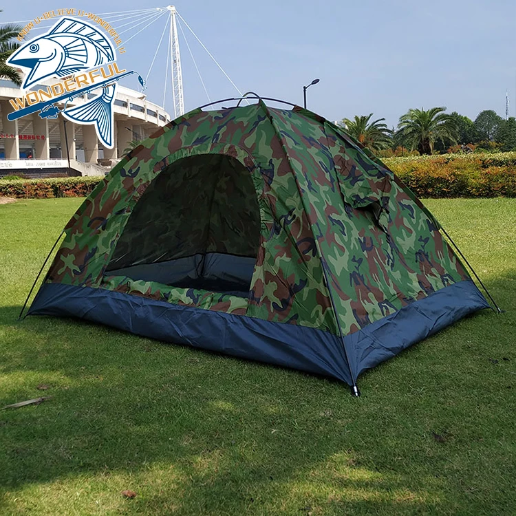 One Person Outdoor Travel Waterproof Single Layer Portable Folding Camouflage Camping Tent