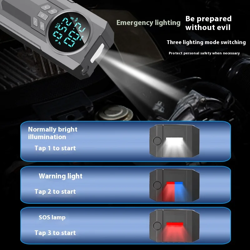 High Quality Portable Air Pump LED Digital Display Tire Compressor with Tire Pressure Monitor Wholesale Digital Tire Inflator