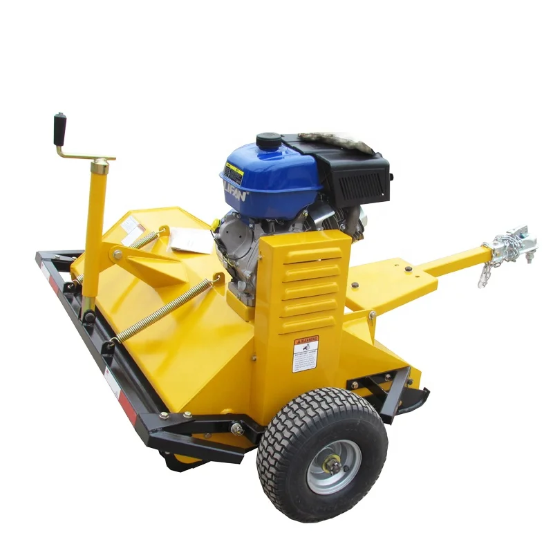 Quad towable gasoline flail mower with CE certificate for home garden grass mower machine