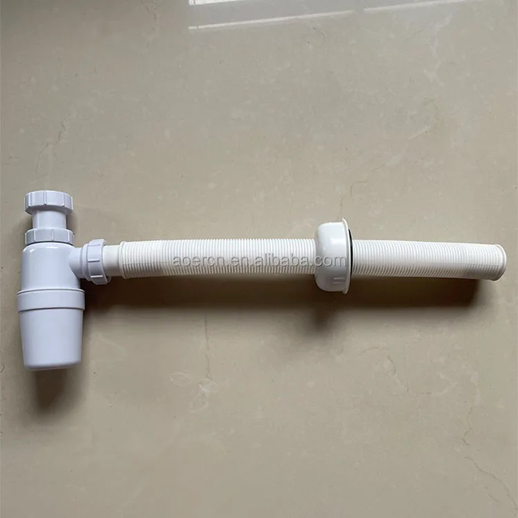 Bathroom Sink Shower Waste Pipe Drainage Plastic Basin Hose Stainless Steel Sink Pipe Bath Waste Sink Fitting Bottle Trap