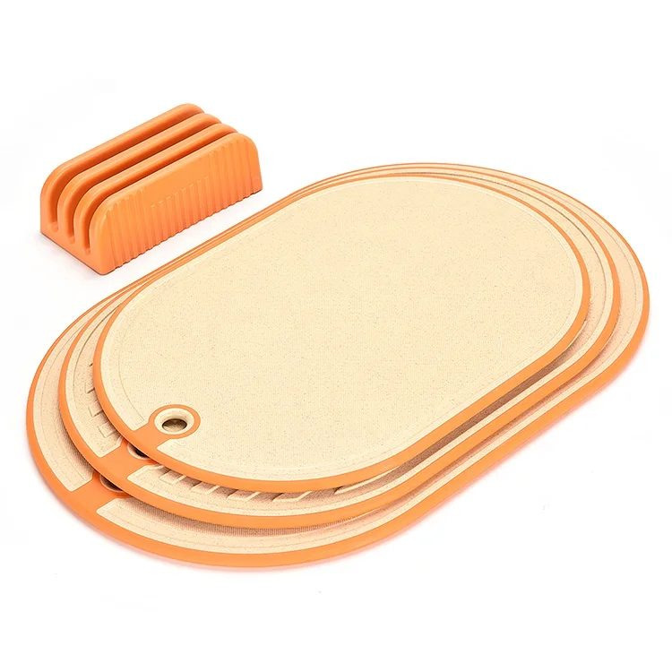 New Arrival 3 Pieces Meat Vegetables Chopping Board Kitchen Plastic Cutting Board With Stand
