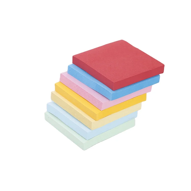 colored sticky notepad custom logo printed/memo pad note green 7.6*7.6 100 pages Haft notizen