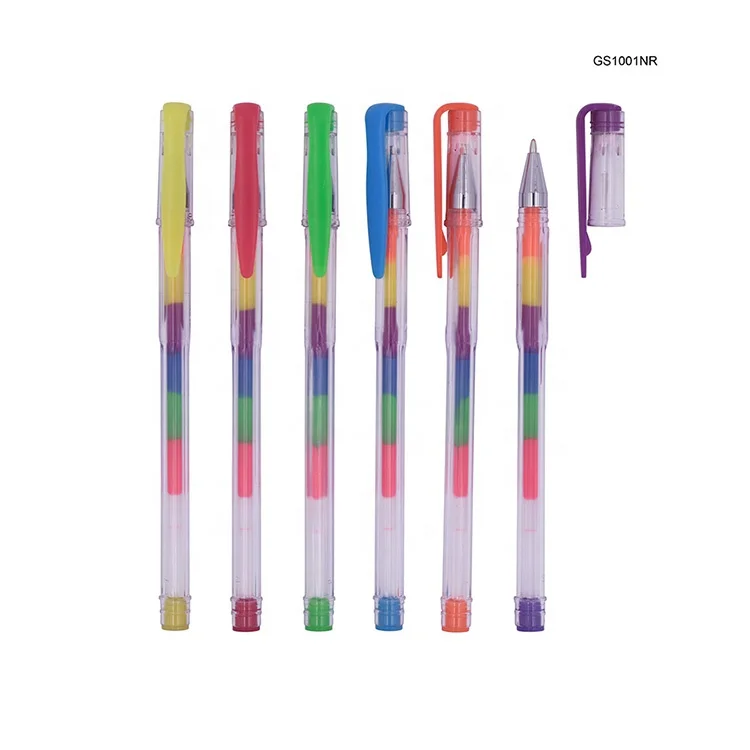 
China Professional Manufacture Custom Rainbow Neon Ink Gel Ink Pen Fluorescence Bamboo Joint Cute Gel Pens 