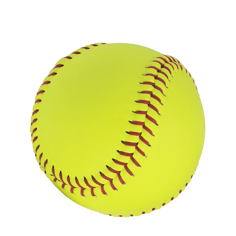 Factory Price  High Quality Outdoor Sports Official Yellow Leather Baseball Custom Logo 12 inch Training Softball