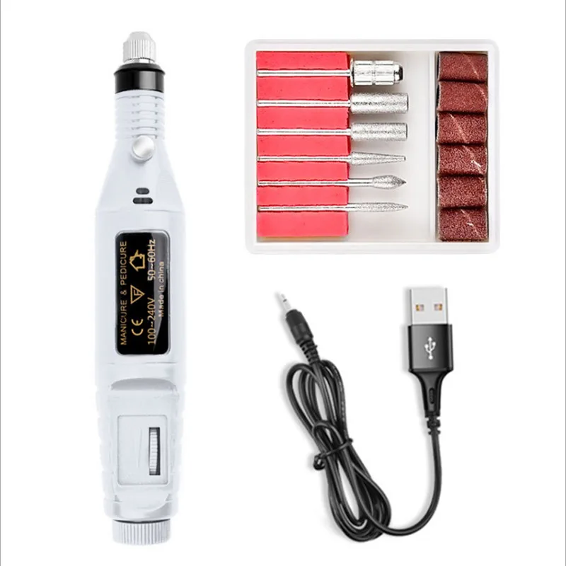 Nail polisher mini electric pen File Electric Accessories Pedicure Ring Sandpaper Zebra Art Nail Drill Mini Sanding Bits Bands