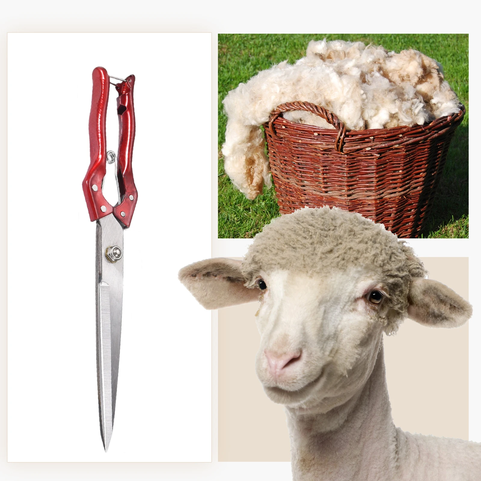 Sheep Wool Shears Spring Loaded Goat Wool Trimming Scissors Cutter Multi-function Manganese Steel Clippers Hand Tool