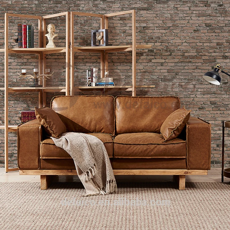 Современный набор угловых диванов, мебель для гостиной комнаты, секционный диван из коричневой кожи (60740717463)
