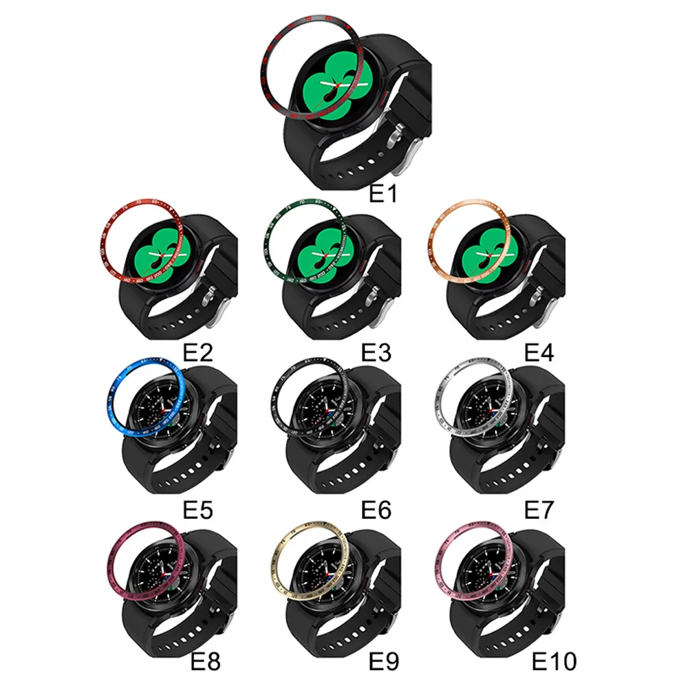 Stainless Steel Anti-scratch Ring Frame Dial Scale Case For Samsung Galaxy Watch 4 Classic 42mm 46mm Adhesive Bezel