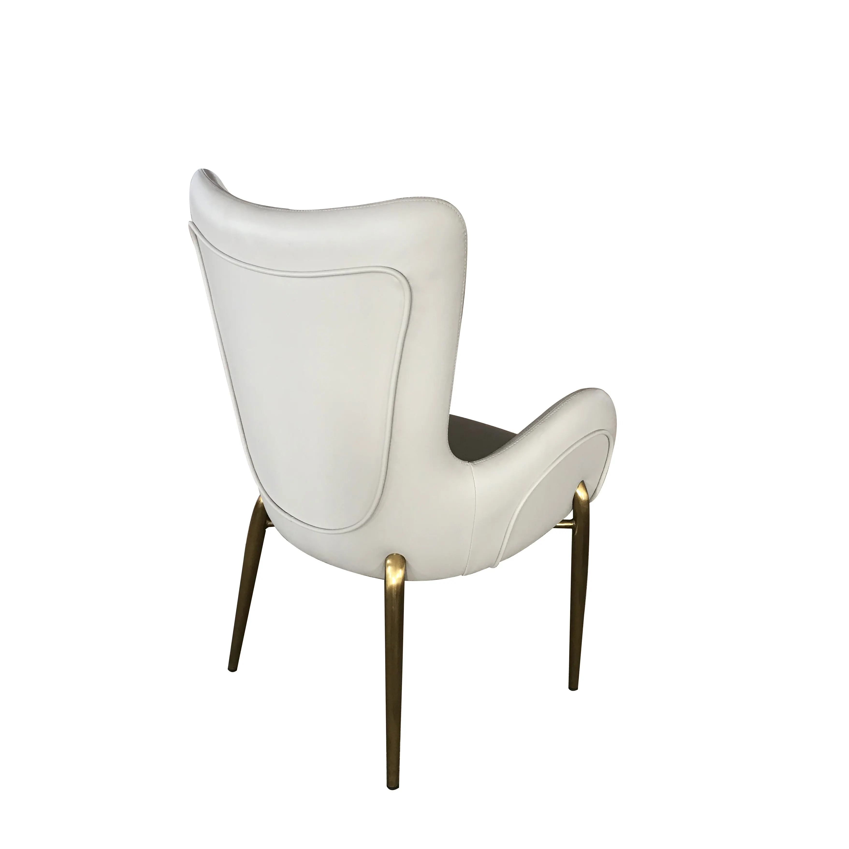 Wedding event party restaurant furniture fabric armrest dining chair Italian style chair with stainless steel legs