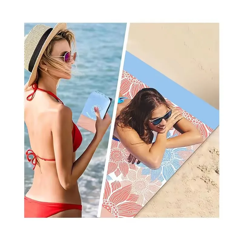 Outdoor LOW PRICE  Camping 210D Nylon  Durable And Waterproof Beach Blanket With Sides