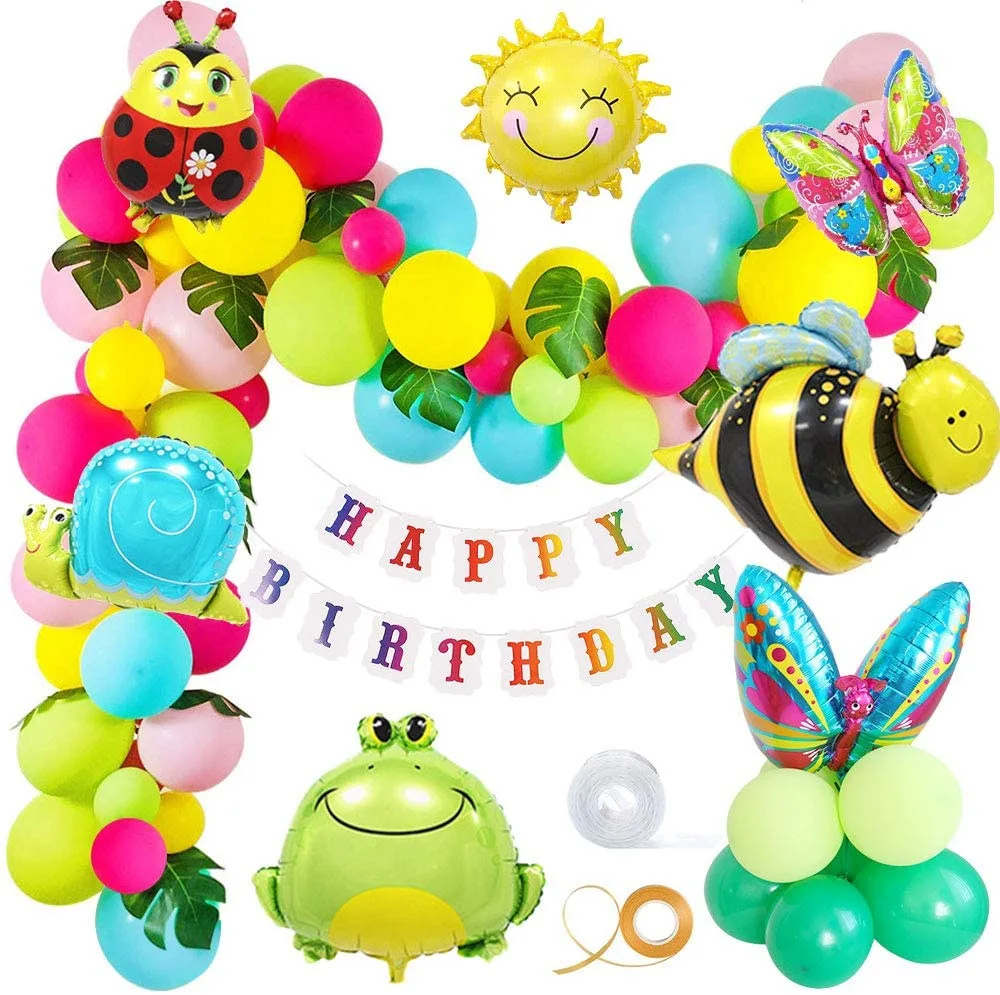 Palm leaf balloon wreath set Hawaiian theme flamingo summer party balloon set