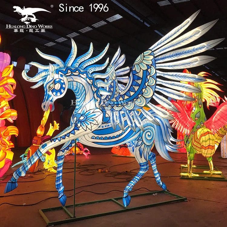 Traditional chinese festival celebration new year silk animal festival lantern