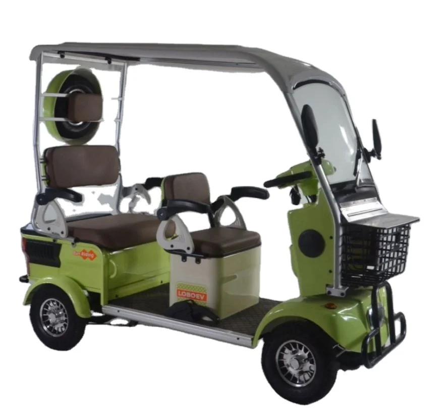 800W 1000W 1500W Drum Brake 60V 20AH 4 Wheels Mini Sightseeing Bus Electric Tricycles Vehicles for 3 Adult Passengers