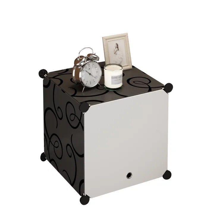 simple style cheap price wholesale PP panel small bedside storage cabinet for living room