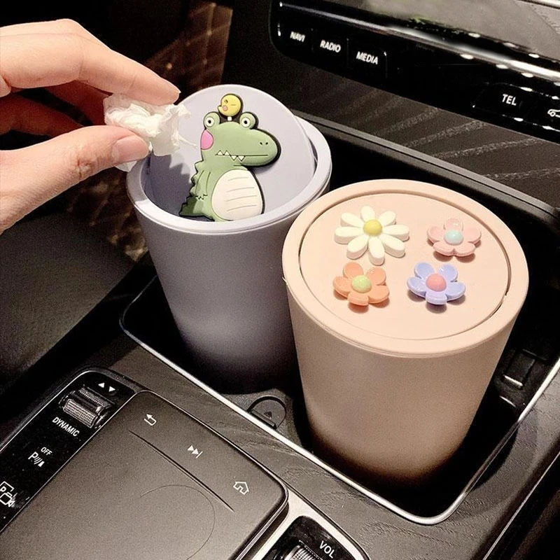 Promotional Cute Creative Car Supplies Mini Cup Holder Storage Bag Desktop Trash Can
