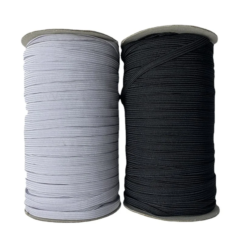 3mm 6mm 9mm Custom Elastic Band Braided Elastic Flat Elastic Band Sale By Roll