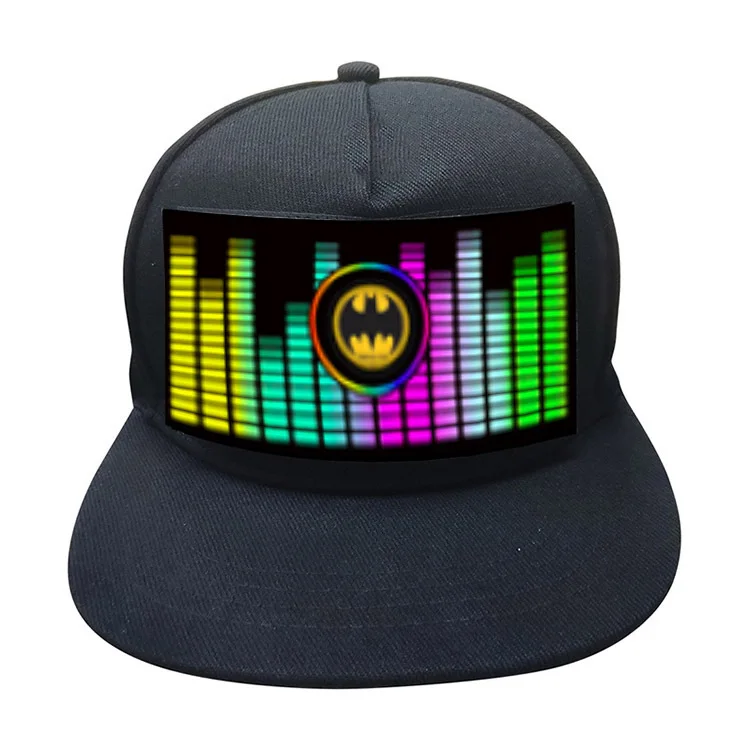 Christmas Party Neon Flashing EL Cap Sound Activated Led Light up Hat