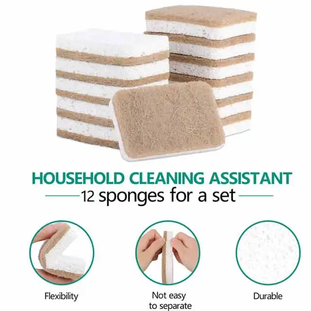 Sisal pulp cotton with holes wash dishes rub sisal wood pulp cotton coconut palm composite coconut sponge