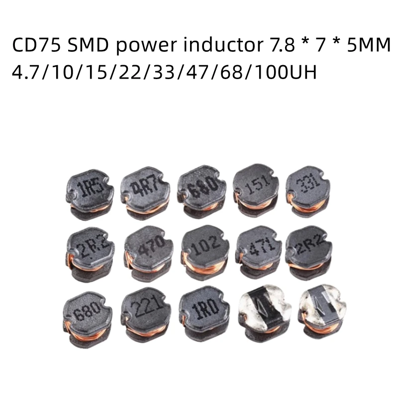 CD75 SMD силовой индуктор 7 8x7x5 мм 47UH 470 68UH 680 100uH 101 150Uh 151 220UH 221 330UH 331 470UH 471 680UH 681 1MH 102