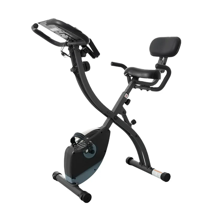 SJ-102 Foldable Magnetic Exercise Bicycles Home Gym Sports Equipment X-Bike with Back Seat ABS Material for Home Use