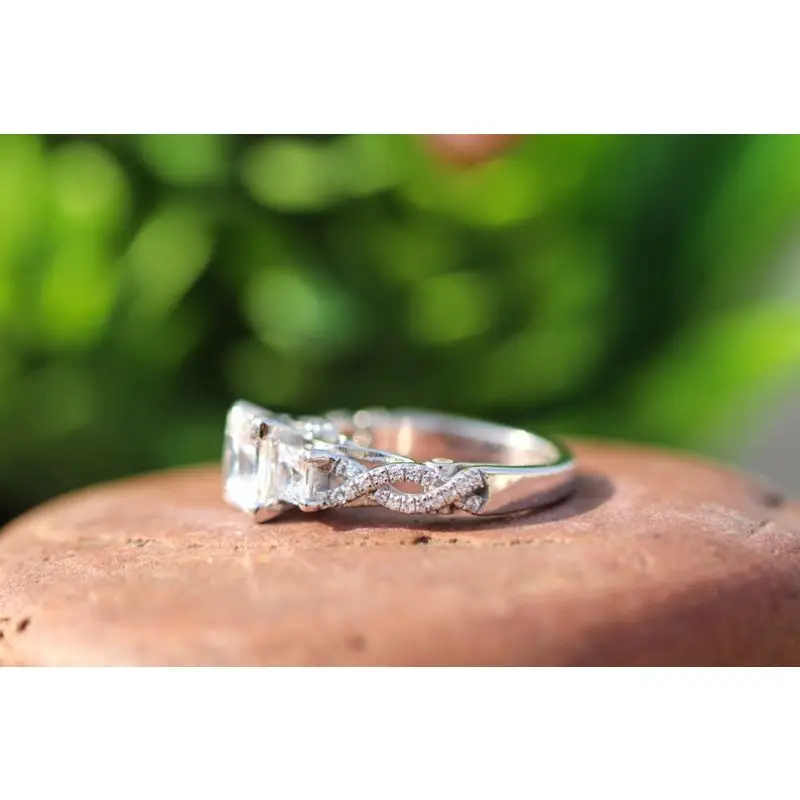 White Gold Princess Cut Diamond Ring Indian Manufacturer Wholesale Price Jewelry Customized 14K Natural Gold Real Diamond Ring