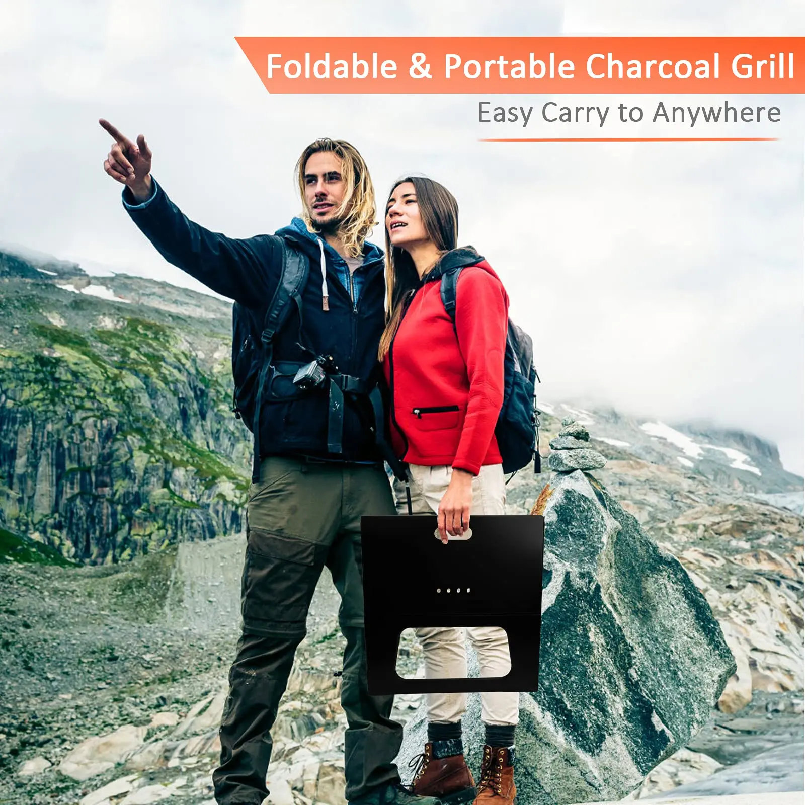 Portable Mini BBQ Charcoal Grill Disposable BBQ Portable Charcoal Grill for Camping Outdoor BBQ Camping