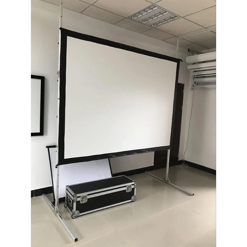 outdoor aluminum fast fold frame projector screen floor stand quick folding deluxe dual vision front/rear projection screens