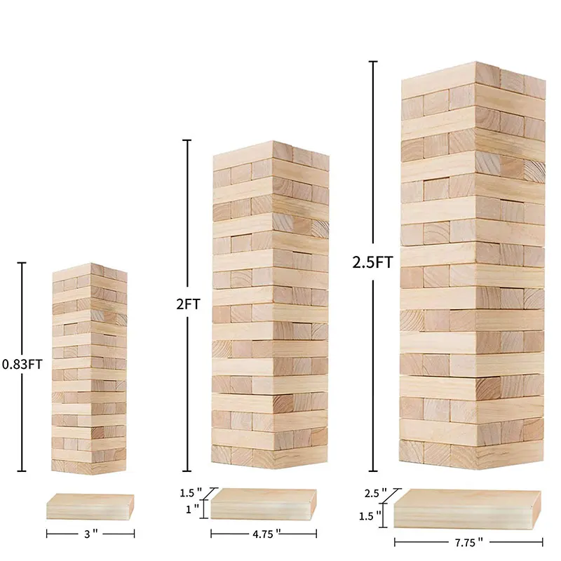 54pcs Giant Outdoor Games Giant Tumble Tower