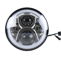 Factory Price High/Low Beam 5-3/4 Halo Remote Control DRL Angle Eyes Headlamp 5.75' LED Projection RGB Headlights for Harley