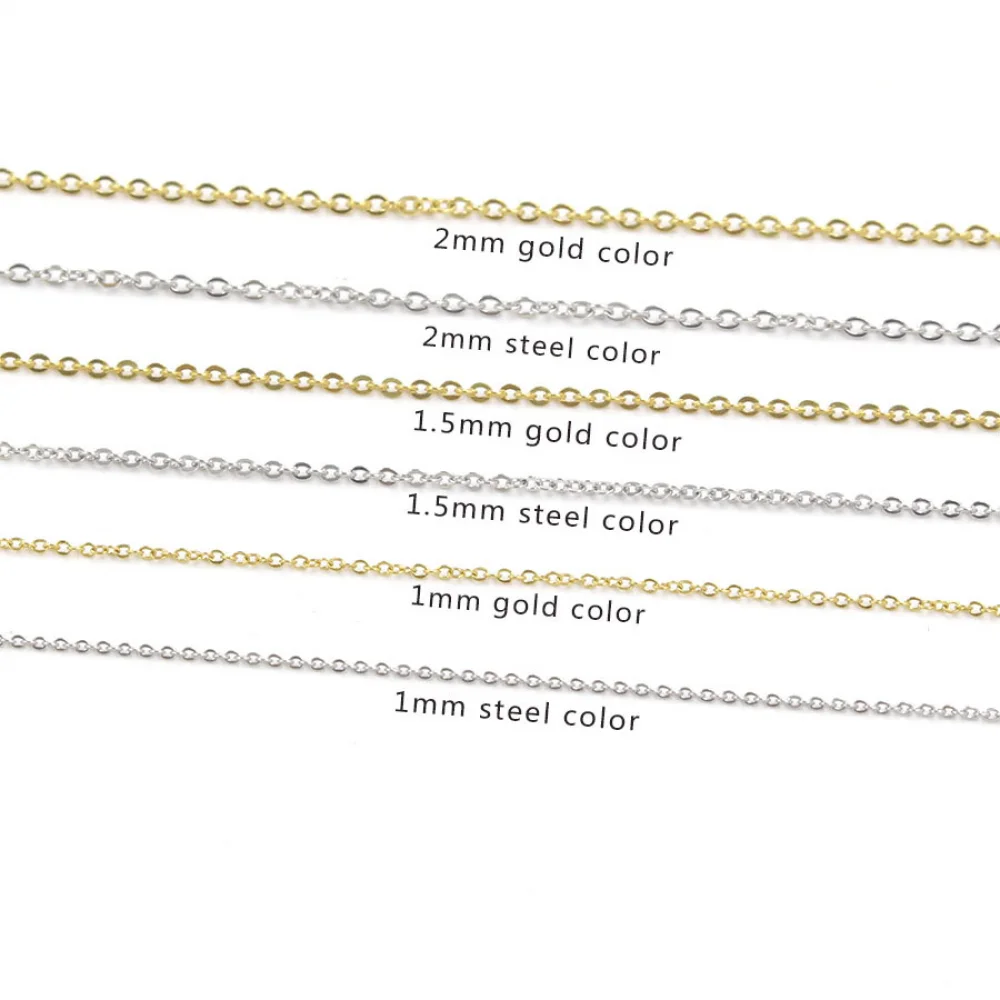 Wholesale Simple Basic Diy Ladies Fashion Gold Plated Stainless Steel Necklace Chain For Jewelry Making